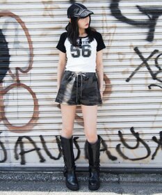 WEGO グラフィックラグランヘンリーネックT