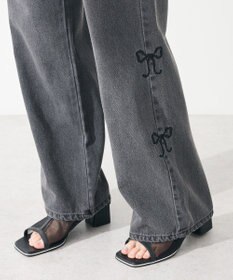 Green Parks ・ＤＯＵＢＬＥ　ＦＬＡＧＳ　サイドリボン刺繍デニ