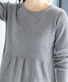 Tiaclasse L 【洗える】大人華やぐ2段ティアードニットチュニック