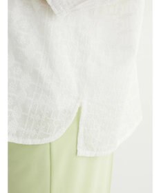 Green Parks インド綿 SET２点 刺繍７分丈ブラウス＋タンクトップ