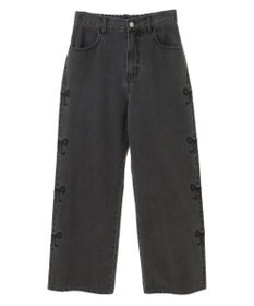 Green Parks ・ＤＯＵＢＬＥ　ＦＬＡＧＳ　サイドリボン刺繍デニ