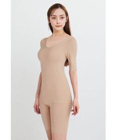 WACOAL あったかインナー 【ふんわりあったか】 5分袖 半袖 天綿オーガニックを使用 あたたかい ムレにくい しなやかでやわらかい レディース CLC510 /ワコール