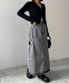 WEGO サークルカットレイヤードデニムロングスカート