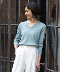 ICB 【WEB限定カラーあり・洗える】シンセティックハイゲージ Vネックプルオーバー