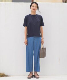 J.PRESS LADIES L 【接触冷感】プレーティングジャージー モックネック カットソー