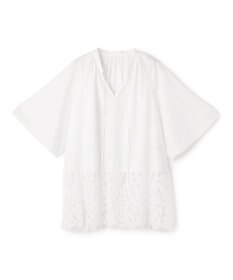 UNFILO L レースヘム ギャザーブラウス