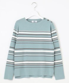 J.PRESS LADIES L 【洗える】RAYON STRETCH BORDER ボートネック ニット