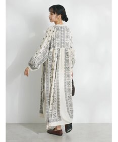 CRAFT STANDARD BOUTIQUE パネル柄ウエスト切り替えボリュームワンピース