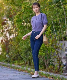 Tiaclasse 【洗える】鹿の子柄ニットショートカーディガン