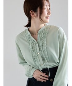 Te chichi フロントフリルキーネックブラウス