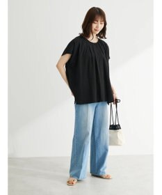 Green Parks インド綿　ＳＥＴ２点　マルチ刺繍ブラウス＋タンク