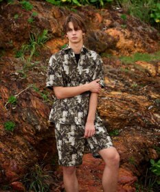 JOSEPH ABBOUD MOUNTAIN 【イタリア素材/軽量/撥水/ストレッチ】X-WAVEヤシパターン シャツ