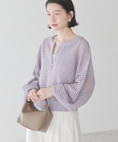 AMERICAN HOLIC ジップアップメッシュニットカーディガン