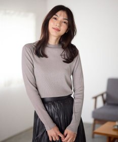 ANY 【洗濯機可】ラメハイネックＴシャツ