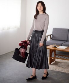 ANY 【洗濯機可】ラメハイネックＴシャツ