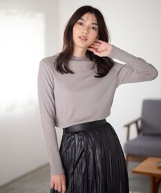 ANY 【洗濯機可】ラメハイネックＴシャツ