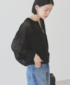 AMERICAN HOLIC ジップアップメッシュニットカーディガン