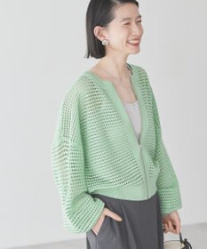 AMERICAN HOLIC ジップアップメッシュニットカーディガン