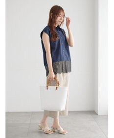 Te chichi レースヘムドッキングシャツ