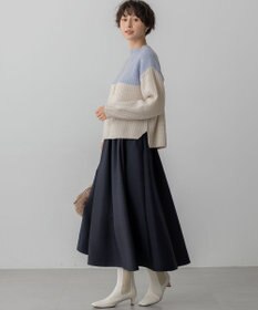 23区 S 【洗える】ウールカシミヤ カラーブロック バルキー ニット