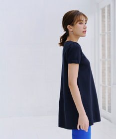 Tiaclasse 【洗える】リボン袖ニットチュニックブラウス