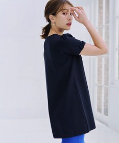 Tiaclasse 【洗える】リボン袖ニットチュニックブラウス