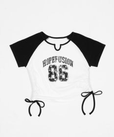 WEGO キーネックサイドレースアップちびT