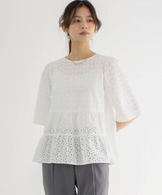 組曲 S エンブロイダリーレースフリル ブラウス