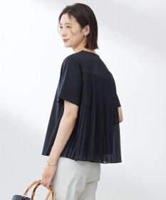 J.PRESS LADIES L 【洗える】コットンスムース バック プリーツ カットソー