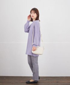 Tiaclasse L 【日本製】メランジプリント裏起毛スリムパンツ