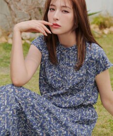 Tiaclasse 【新色追加】花柄フレンチスリーブワンピース