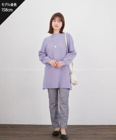 Tiaclasse L 【日本製】メランジプリント裏起毛スリムパンツ