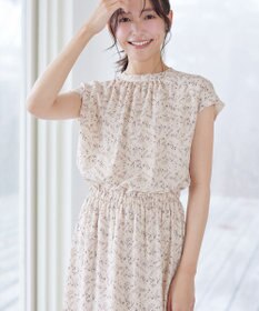 Tiaclasse 【新色追加】花柄フレンチスリーブワンピース