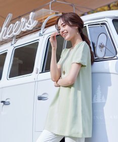 Tiaclasse 【洗える】リボン袖ニットチュニックブラウス