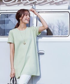 Tiaclasse 【洗える】リボン袖ニットチュニックブラウス