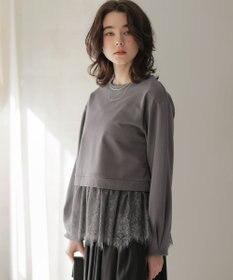 組曲 フレンチテリーレースコンビ カットソー