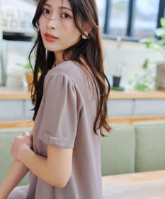 Tiaclasse 【洗える】リボン袖ニットチュニックブラウス