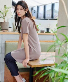 Tiaclasse 【洗える】リボン袖ニットチュニックブラウス