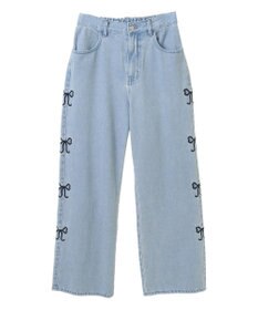 Green Parks ・ＤＯＵＢＬＥ　ＦＬＡＧＳ　サイドリボン刺繍デニ