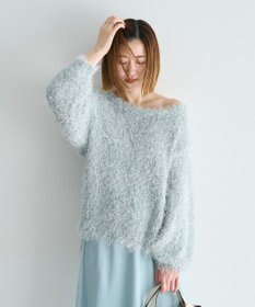 YECCA VECCA ラメ混シャギーニット