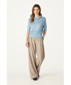 DAKS John Smedley for DAKS ハウスストライプ襟付きトップス