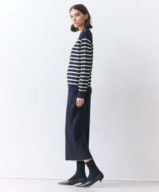 BEIGE， HELIODOR / レーヨンボーダーマリンボタンニット