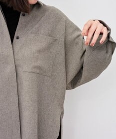 uncrave ウォッシャブルウールライクツイル ドルマンシャツ