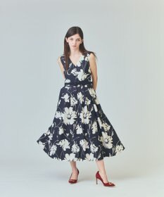 GRACE CONTINENTAL バイカラーボタニカルドレス