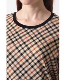 DAKS チェックプリント七分袖Tシャツ
