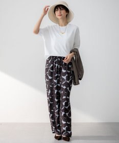 23区 【洗える】Ratti フラワーアートプリント ワイド パンツ