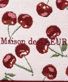 Maison de FLEUR チェリー柄ゴブランラウンドポーチ