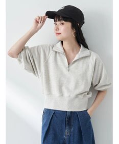 earth music&ecology ハーフジップショートプルオーバー