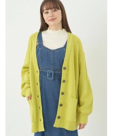 earth music&ecology アンチピリング畦Ｖネックカーディガン