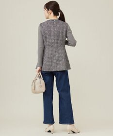 ANY SIS L ファンシーツイードペプラム ジレ